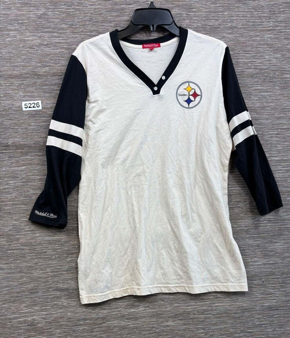 Pittsburgh Steelers Shirt Mens XL White NFL Football Mitchell & Ness Throwback